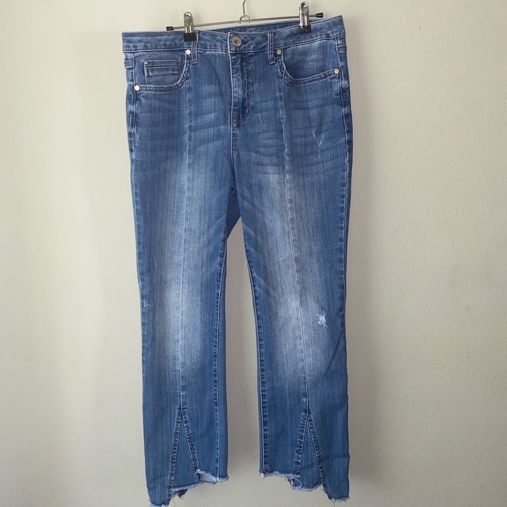 Seven 7 Cropped Uneven Hem Jeans